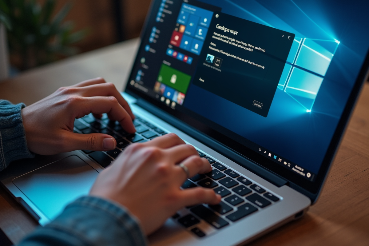 Mains tapant sur un clavier d