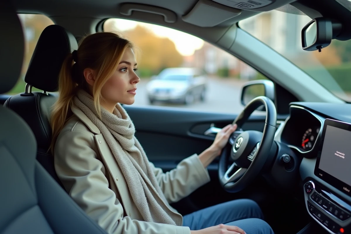 Jeune femme regarde l